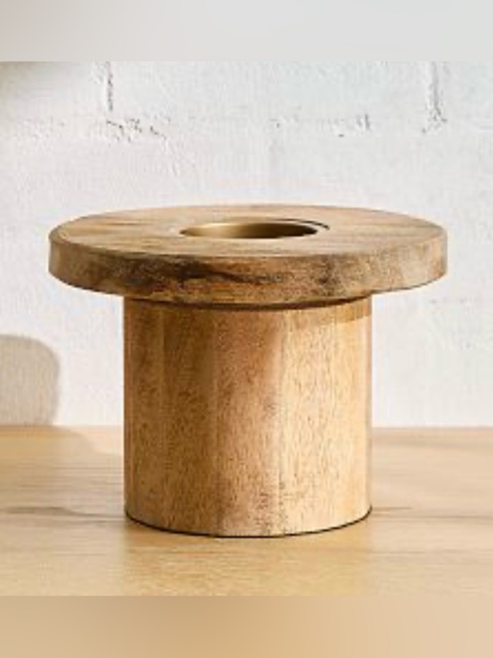West Elm Ives Wood Flower Art Vase Home Decor Mango Wood NEW Rustic Artisan